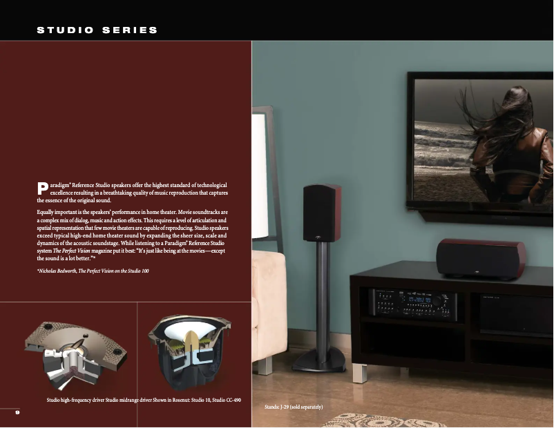 Page 1 de la notice Fiche technique Paradigm Studio 10 v5