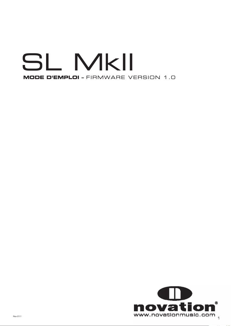 Page n°1 - Manuel utilisateur Novation Remote 25SL MKII