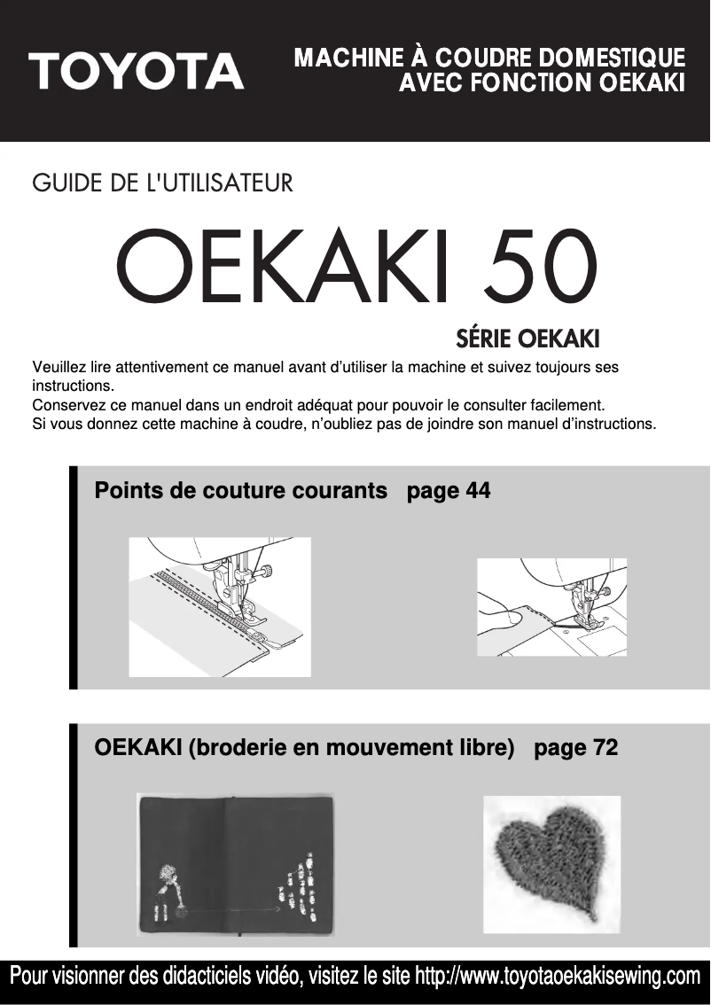 Page 1 de la notice Manuel utilisateur Toyota Oekaki 50