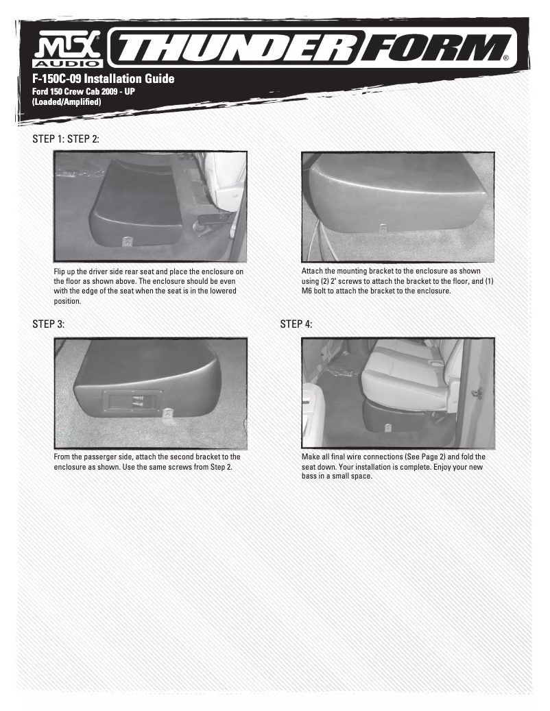 Page 1 de la notice Manuel utilisateur MTX Audio ThunderForm F-150C-09A