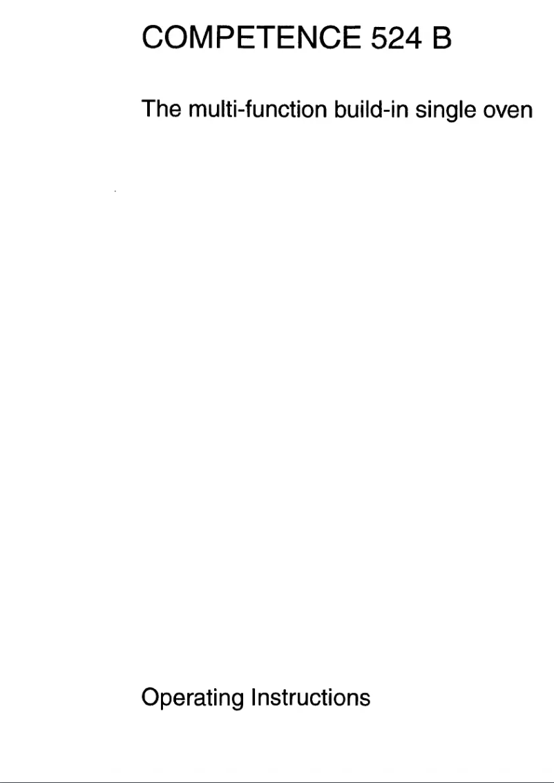 Page n°1 - Manuel utilisateur AEG Competence 524 B
