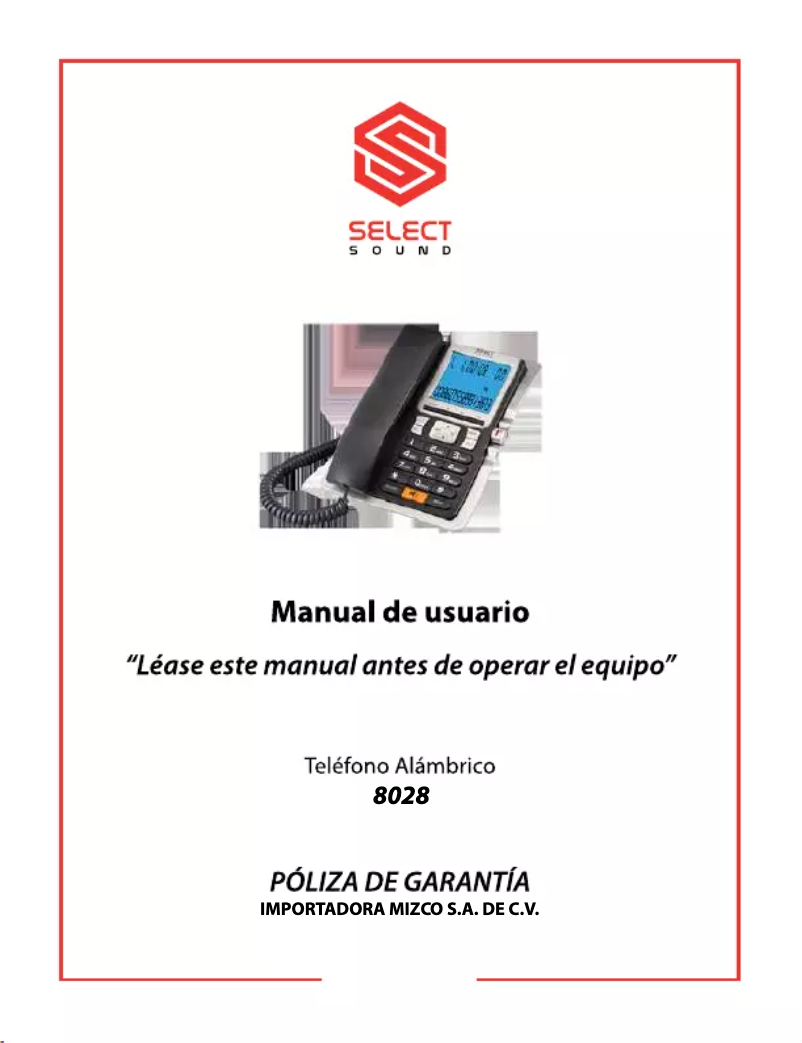 Página 1 del manual Manual de usuario Select Sound 8028