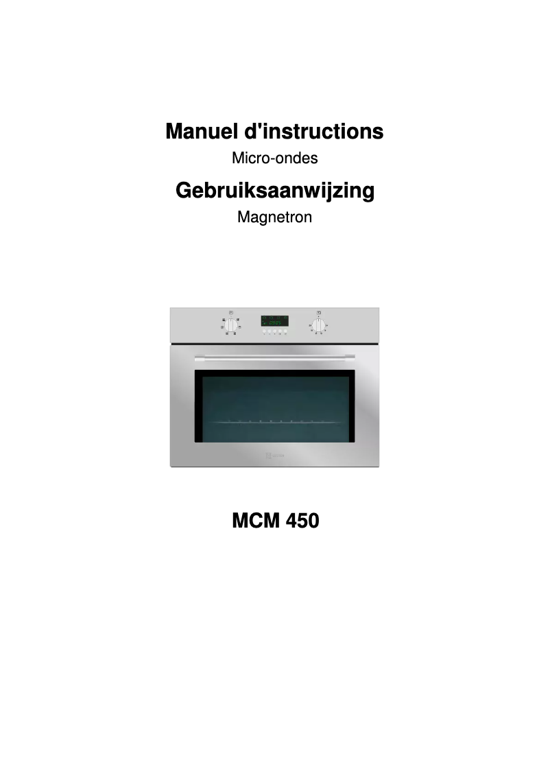 Page n°1 - Manuel utilisateur M-System MCM 450