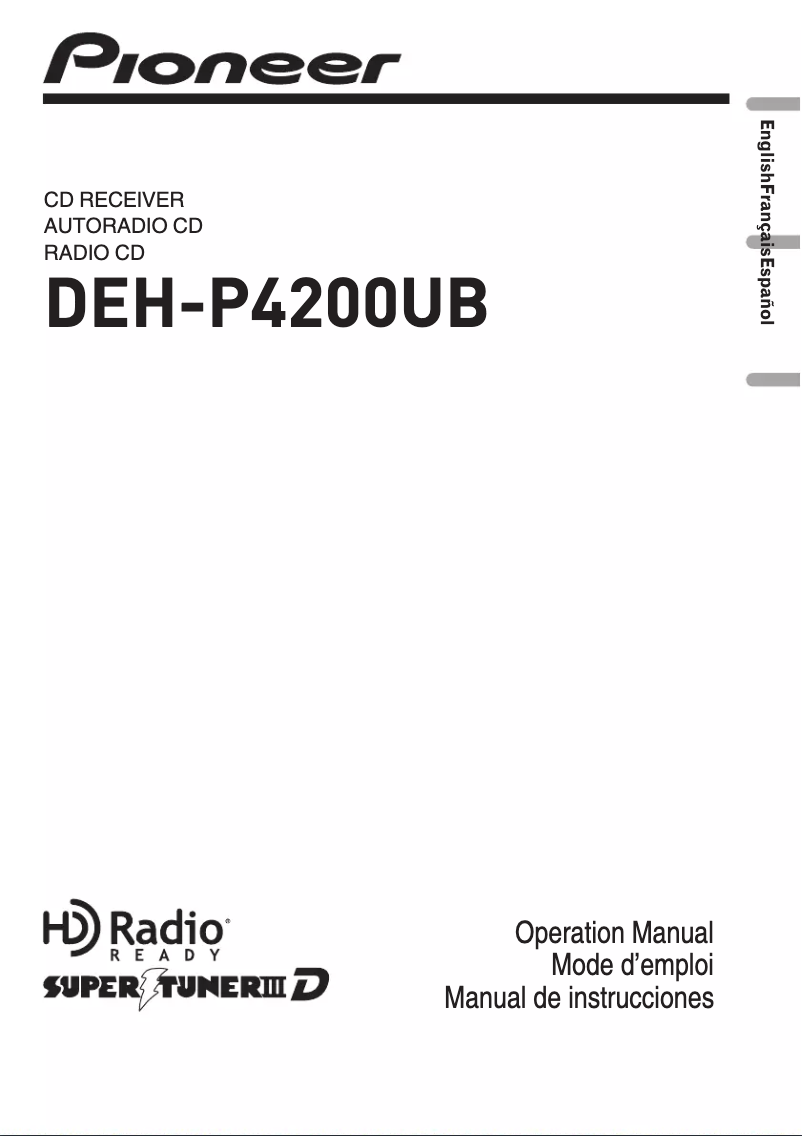 Page 1 de la notice Manuel utilisateur Pioneer DEH-P4200UB
