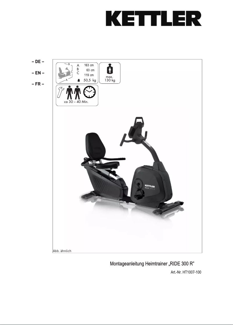 Page n°1 - Manuel utilisateur Kettler Ride 300 R