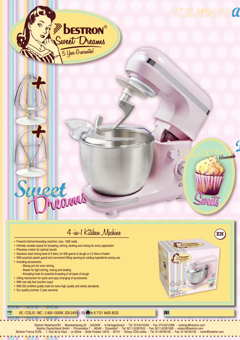 Página 1 del manual Ficha técnica Bestron Sweet Dreams AKM900P