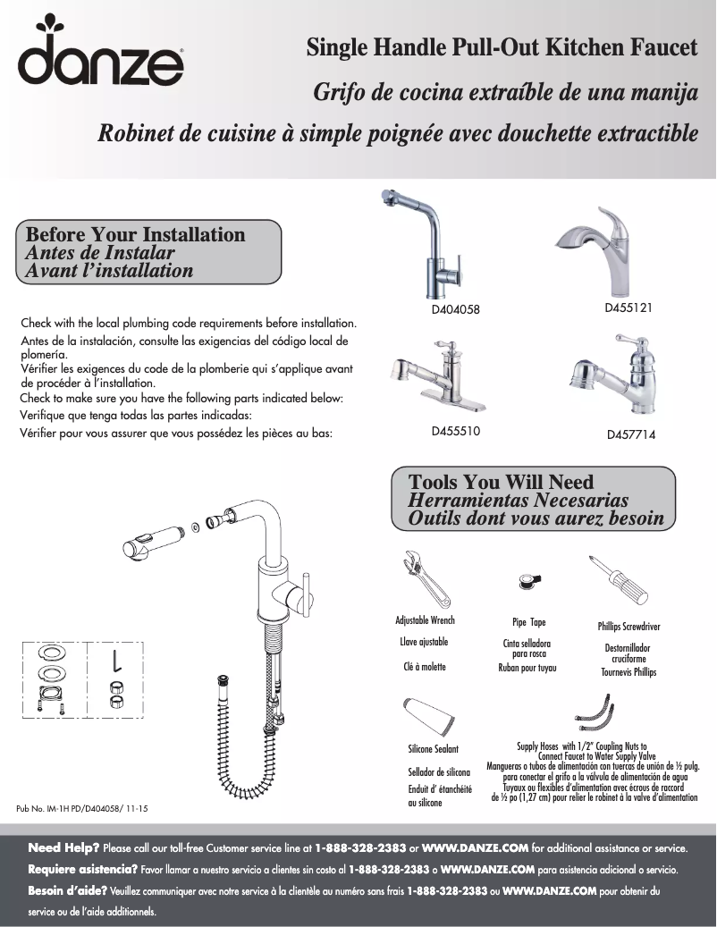 Página 1 del manual Manual de usuario Danze D404058