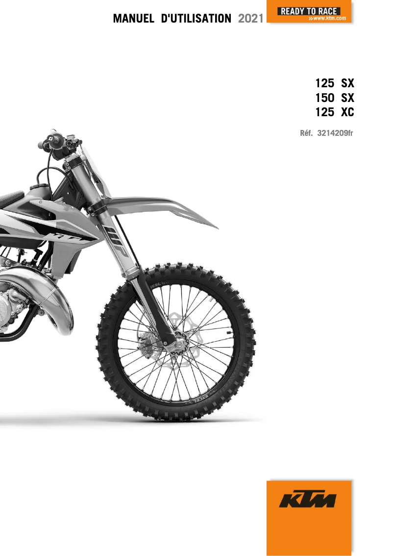 Page 1 de la notice Manuel utilisateur KTM 125 XC (2021)