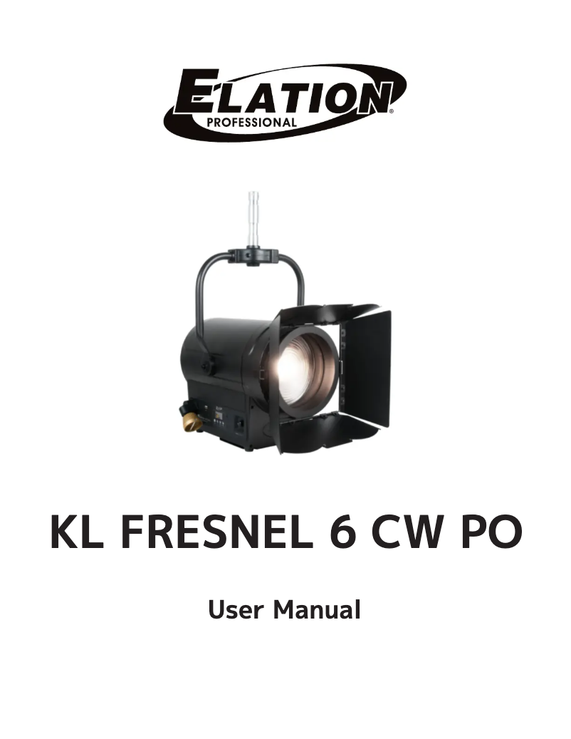 First page image of the manual for KL Fresnel 6 CW PO