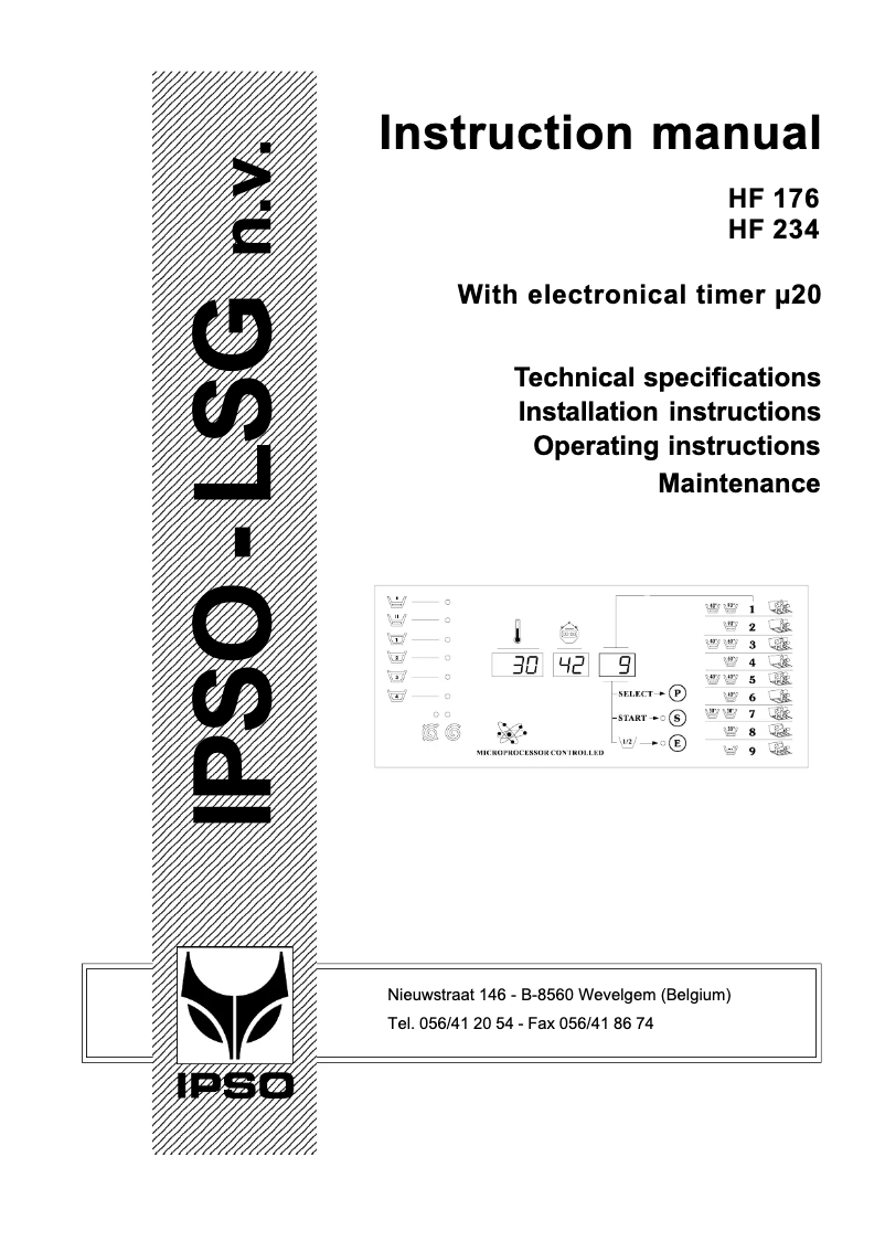 Page 1 de la notice Manuel utilisateur Ipso HF 176