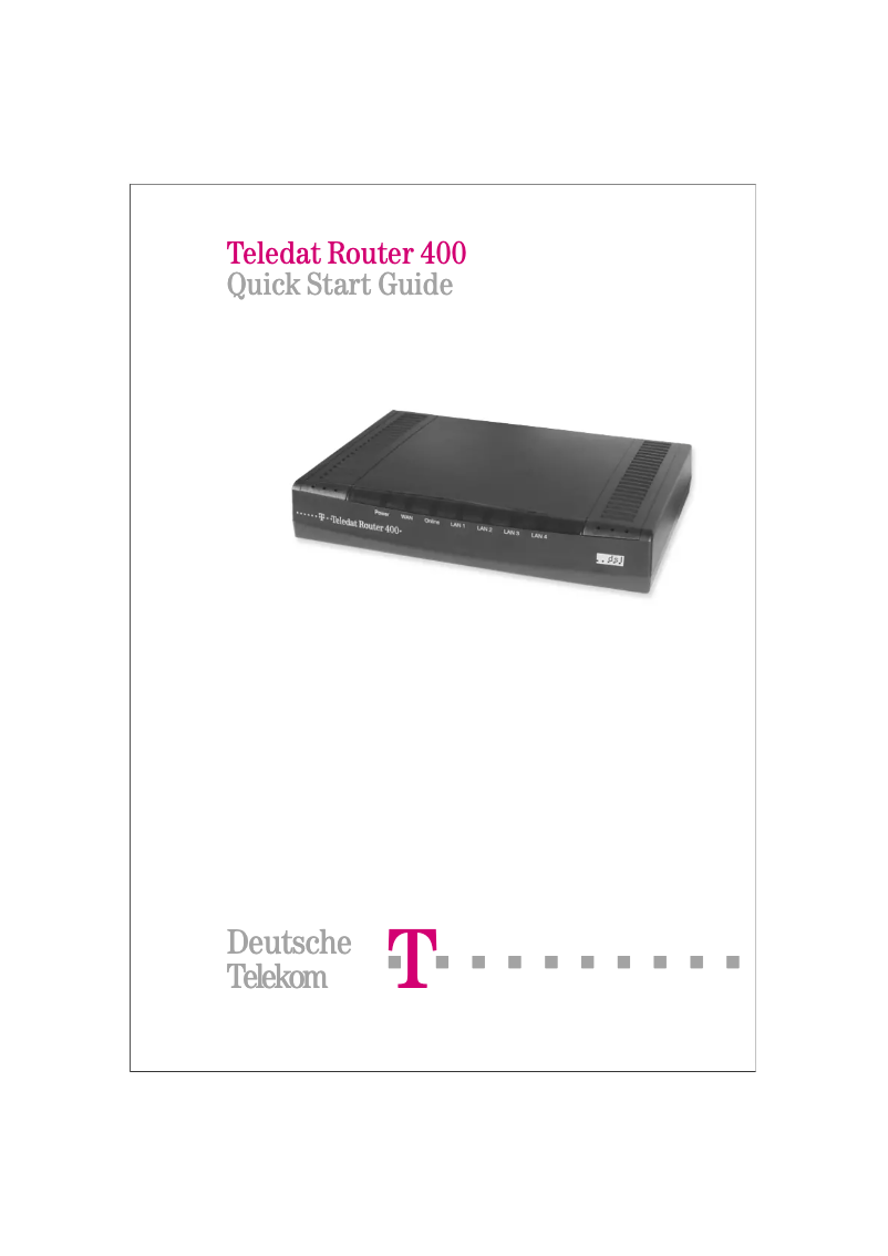 Page 1 de la notice Manuel utilisateur T-Mobile Teledat Router 400