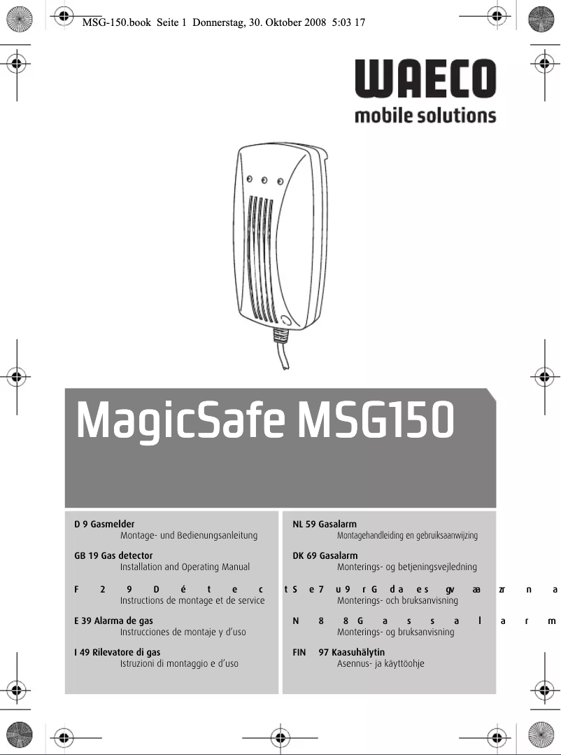 Page 1 de la notice Manuel utilisateur Waeco MagicSafe MSG150