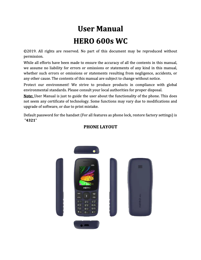 Page 1 de la notice Manuel utilisateur Lava Hero 600s WC