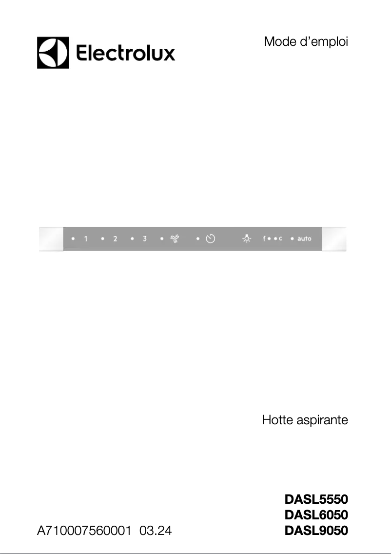 Page 1 de la notice Manuel utilisateur Electrolux DASL6050CN
