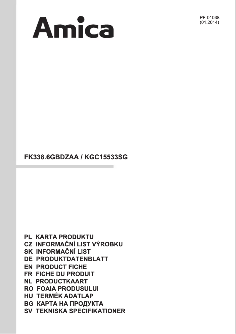 Página 1 del manual Manual de usuario Amica FK338.6GBDZAA