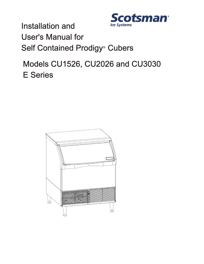 Page n°1 - Manuel utilisateur Scotsman CU1526-E