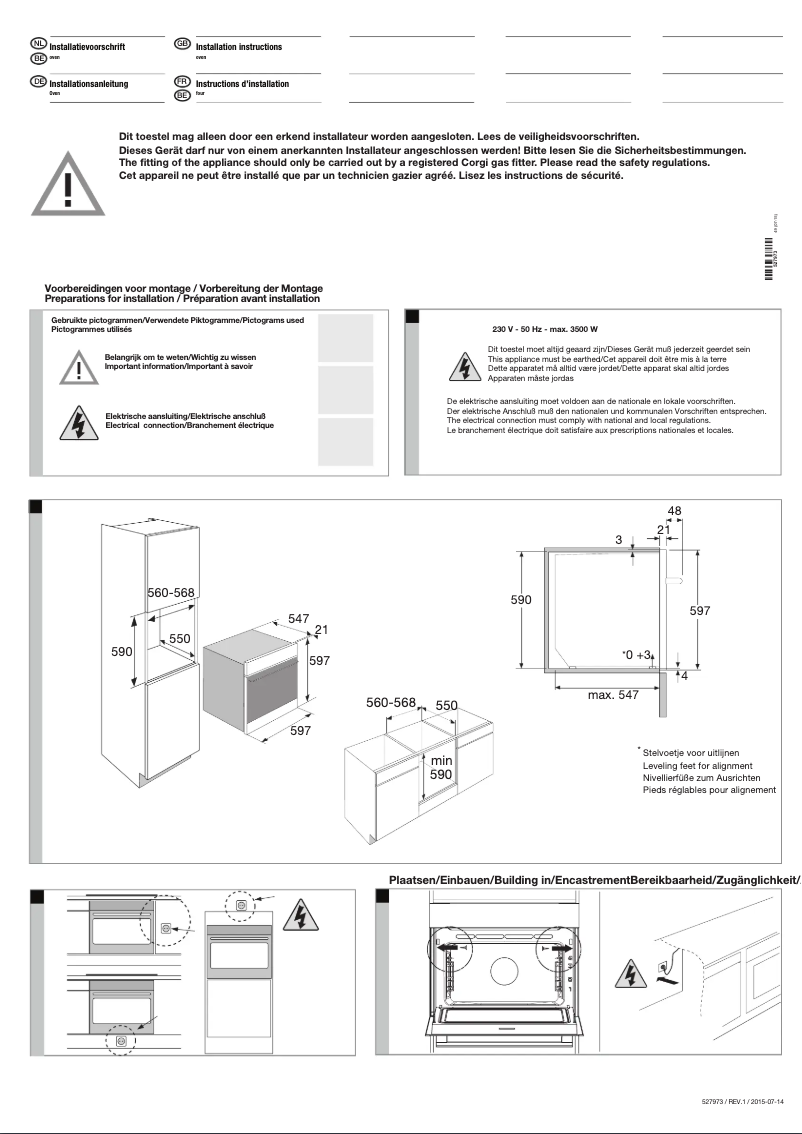 Page 1 de la notice Fiche technique Asko OP8664B