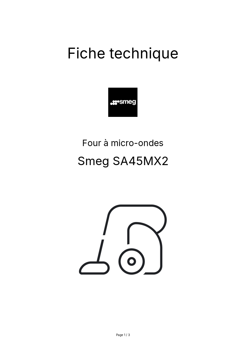 Image de la première page du manuel de l'appareil SA45MX2