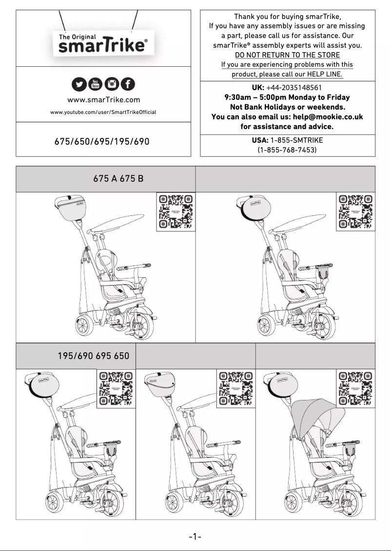 Page n°1 - Manuel utilisateur smarTrike Swing DLX