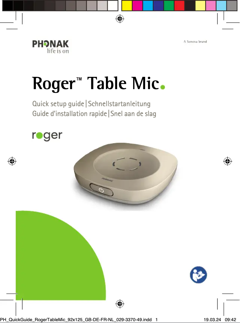 Page n°1 - Manuel utilisateur Phonak Roger Table Mic