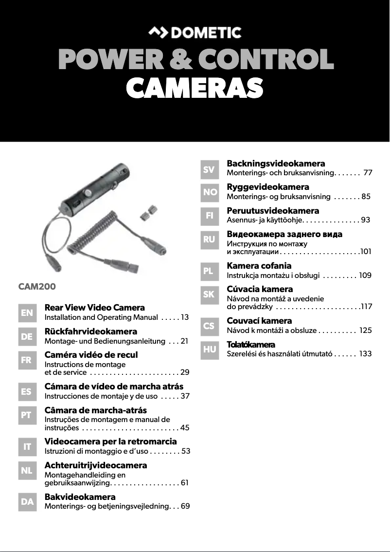 Page 1 de la notice Manuel utilisateur Dometic PerfectView CAM 200NAV
