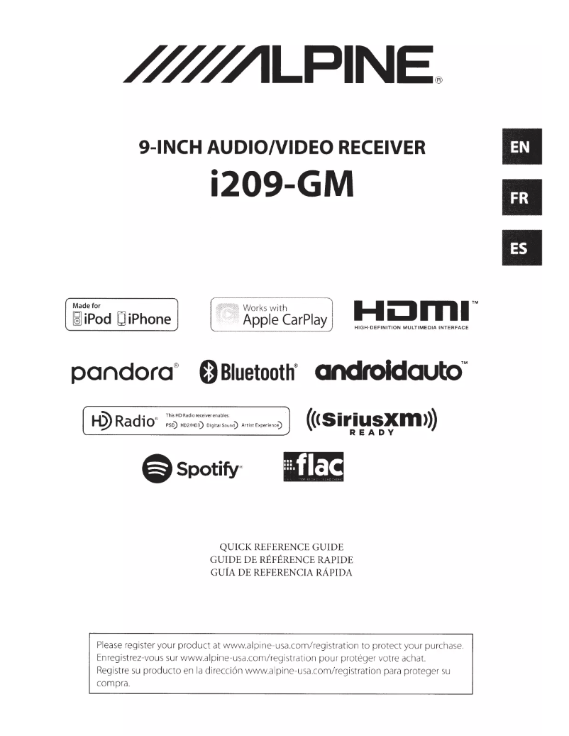 Image de la première page du manuel de l'appareil i209-GM