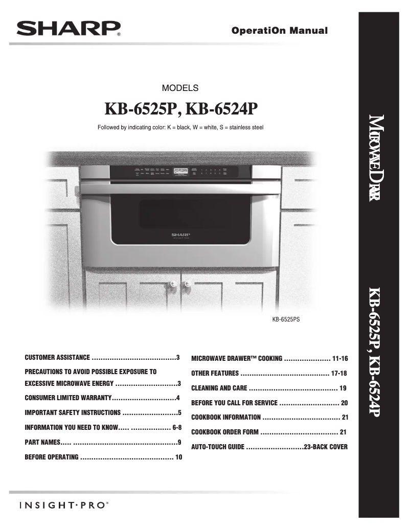 Page 1 de la notice Manuel utilisateur Sharp KB-6524PK