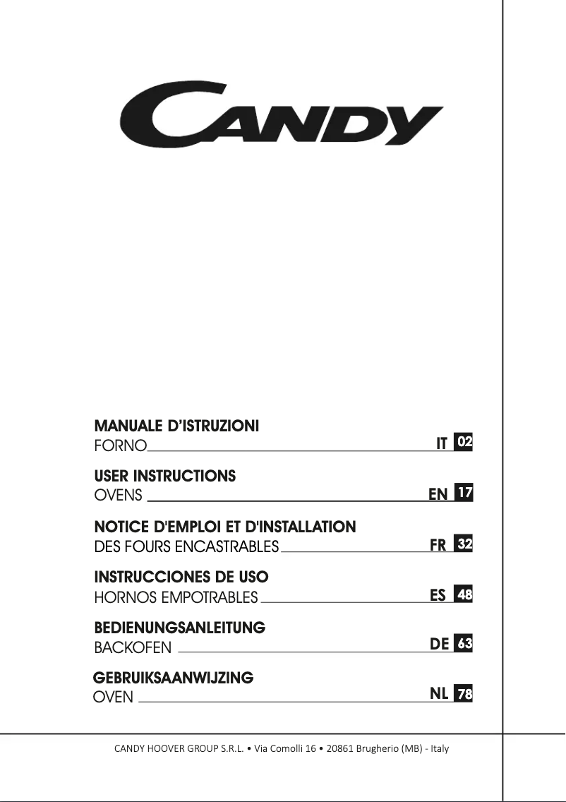 Page 1 de la notice Manuel utilisateur Candy FCTK626N