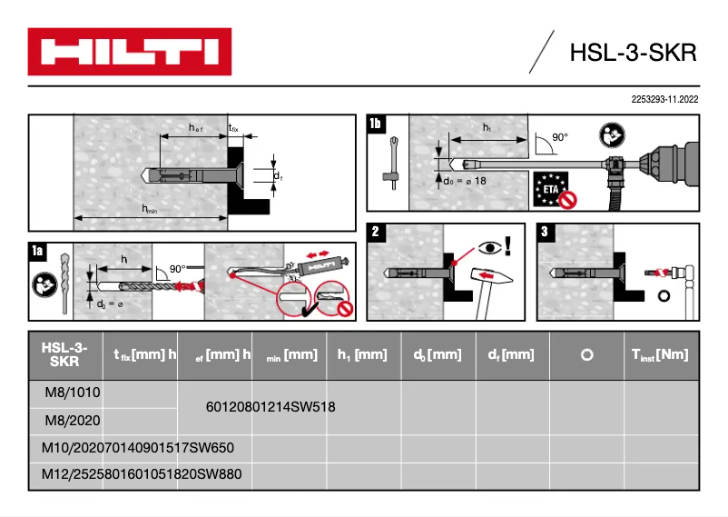 Página 1 del manual Manual de usuario Hilti HSL-3-SKR