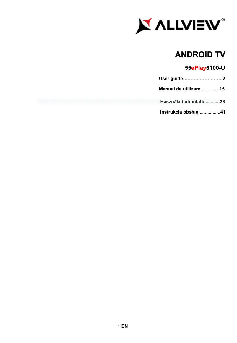 Page n°1 - Manuel utilisateur Allview 55ePlay6100-U