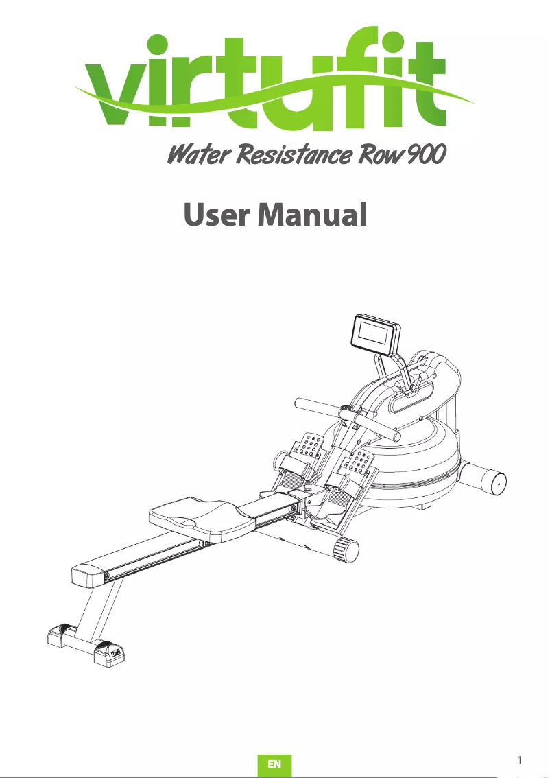 Página 1 del manual Manual de usuario VirtuFit Water Resistance Row 900