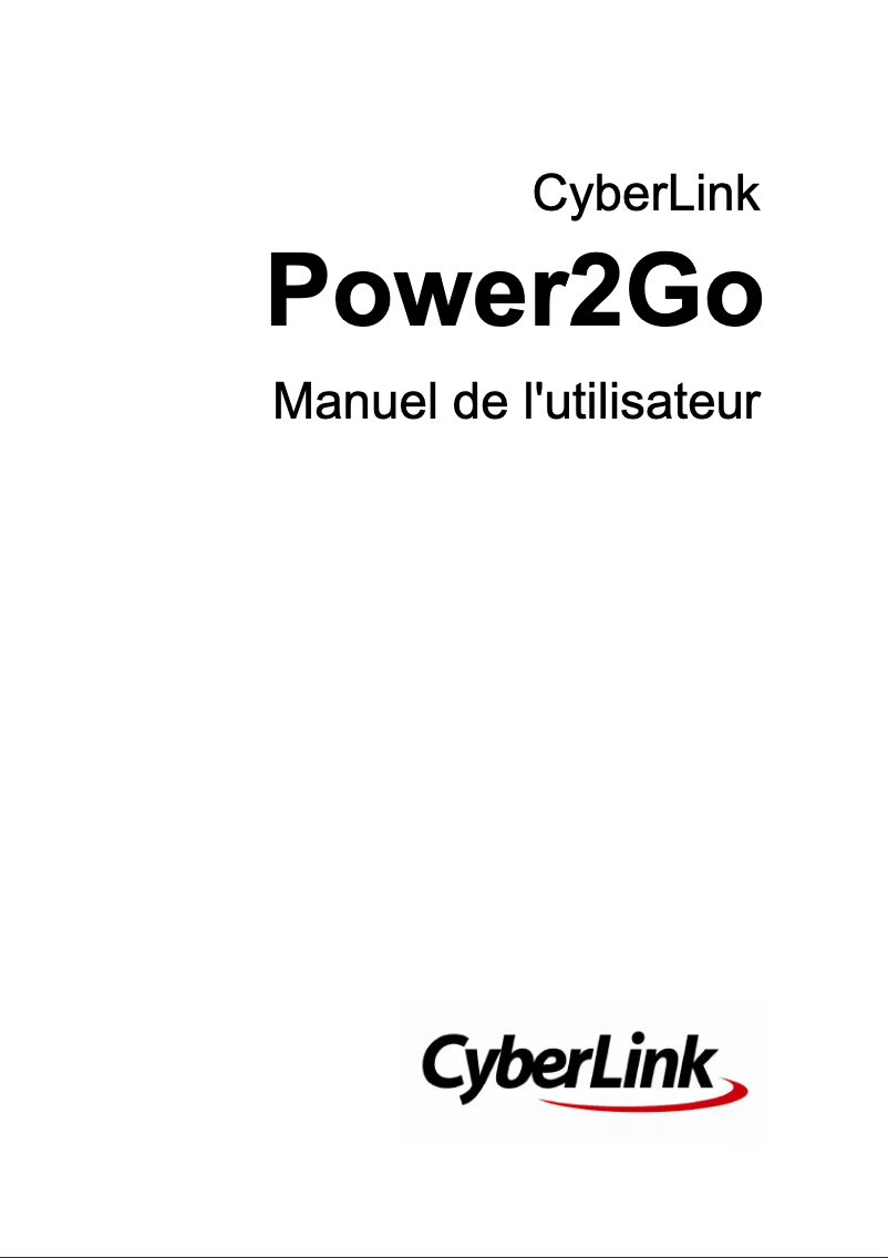 Page 1 de la notice Manuel utilisateur Cyberlink Power2Go 9