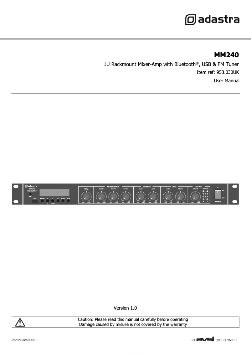 Image de la première page du manuel de l'appareil MM240
