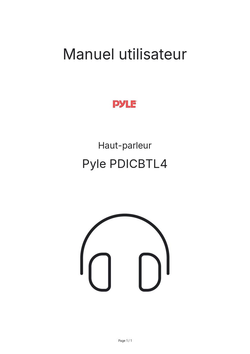 Image de la première page du manuel de l'appareil PDICBTL4