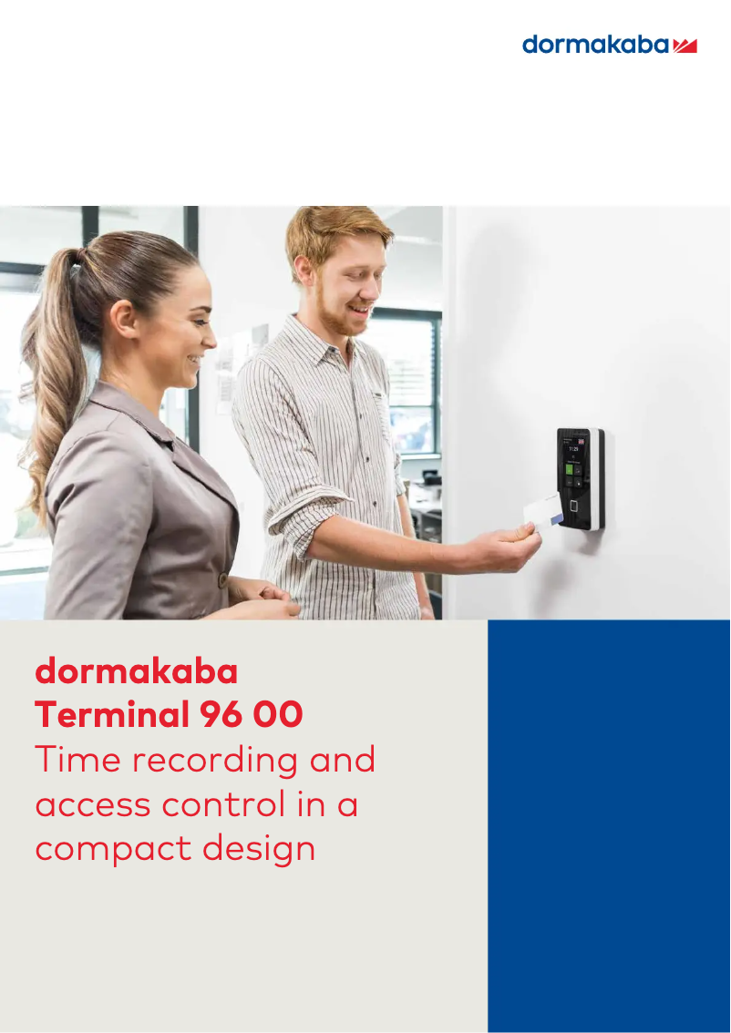 Page 1 de la notice Brochure Dormakaba Terminal 96 00