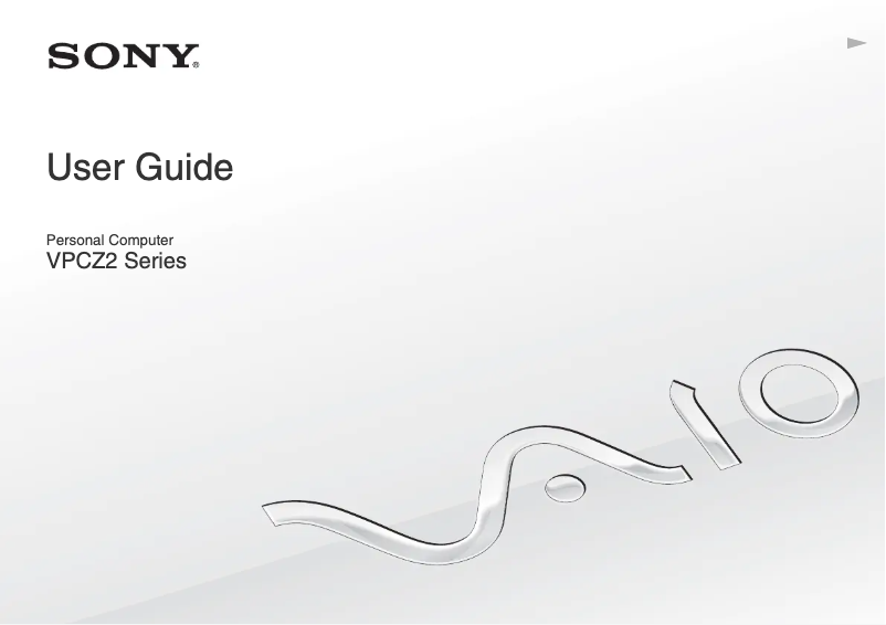 Page n°1 - Manuel utilisateur Sony Vaio VPCZ22AGX