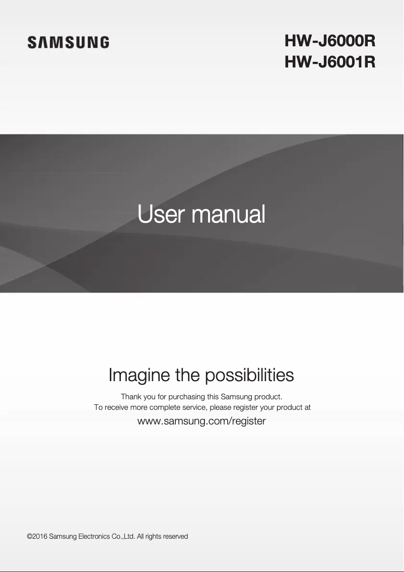 Image de la première page du manuel de l'appareil HW-J6000R