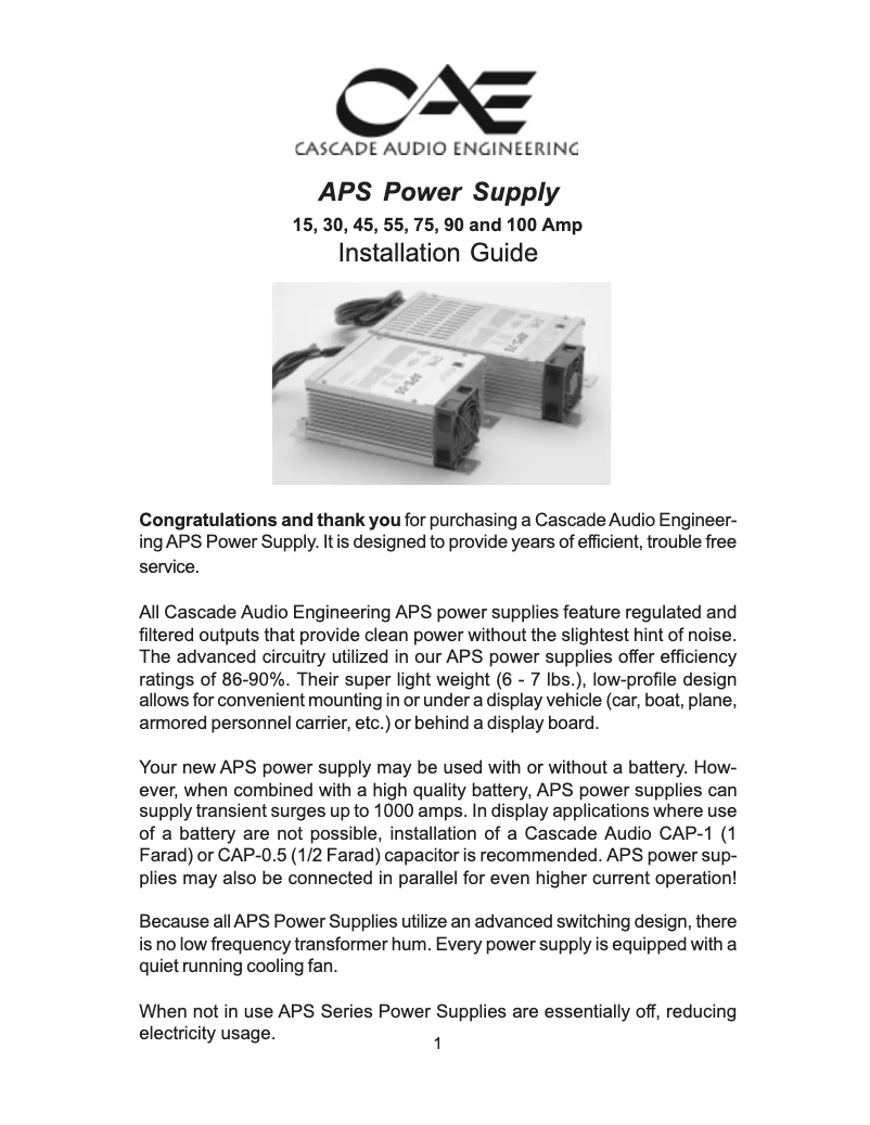 Image de la première page du manuel de l'appareil APS-15