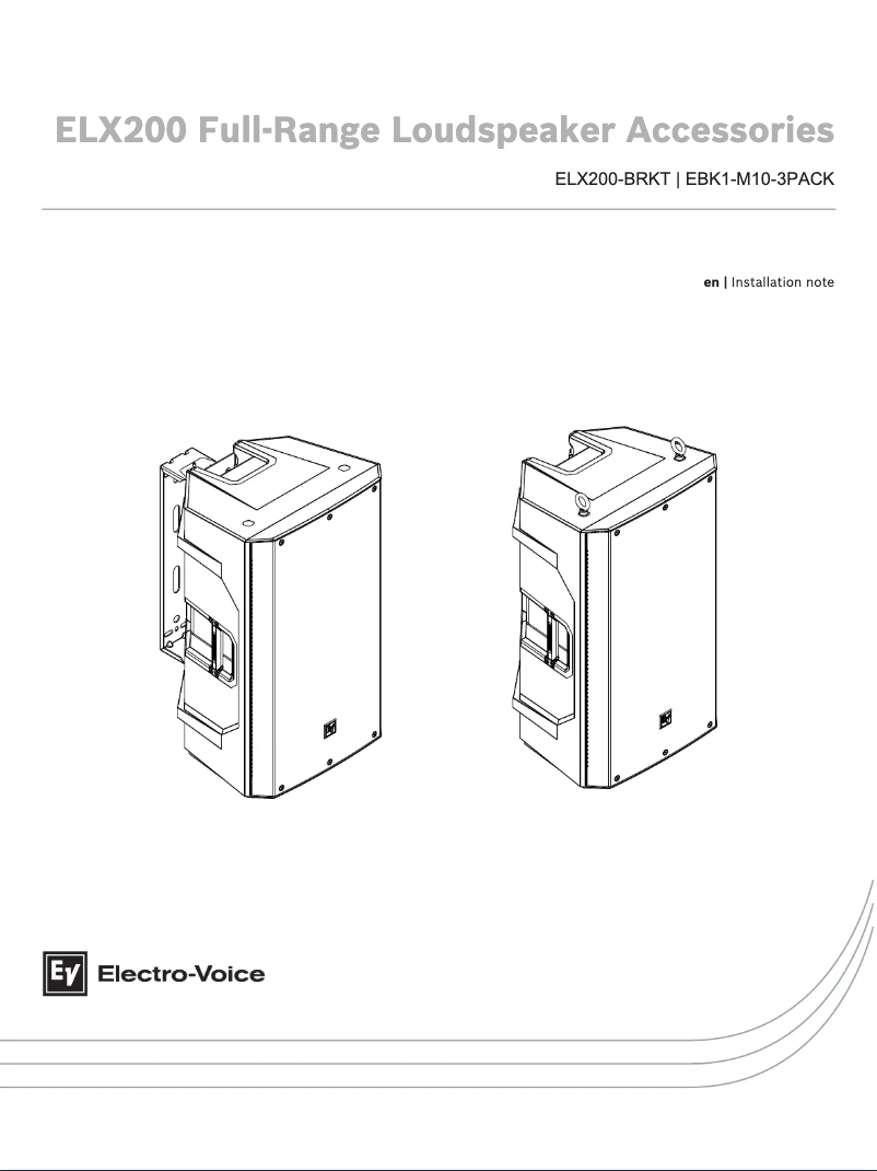 Page 1 de la notice Guide d'installation Electro-Voice ELX200-10