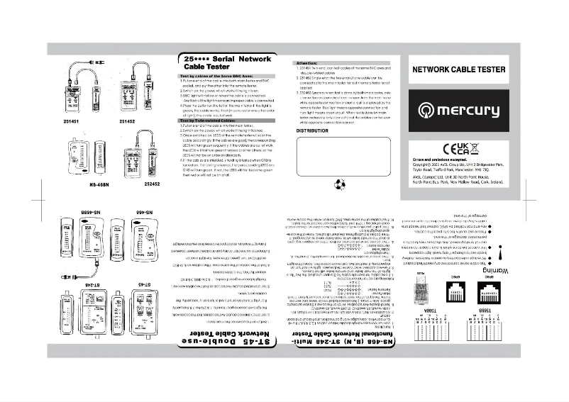 Page 1 de la notice Manuel utilisateur Mercury TST-C1