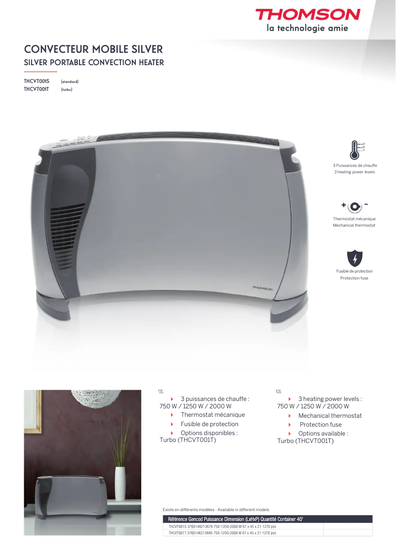 Image de la première page du manuel de l'appareil THCVT001T