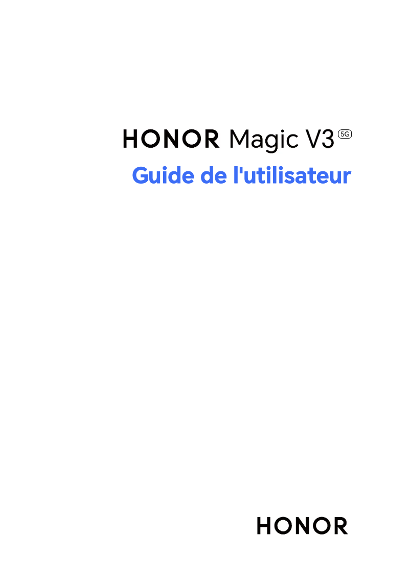 Page 1 of the manual User Manual Honor Magic V3
