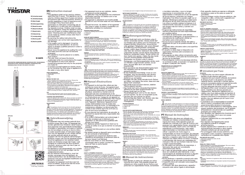 Página 1 del manual Manual de usuario TriStar VE-5809PR