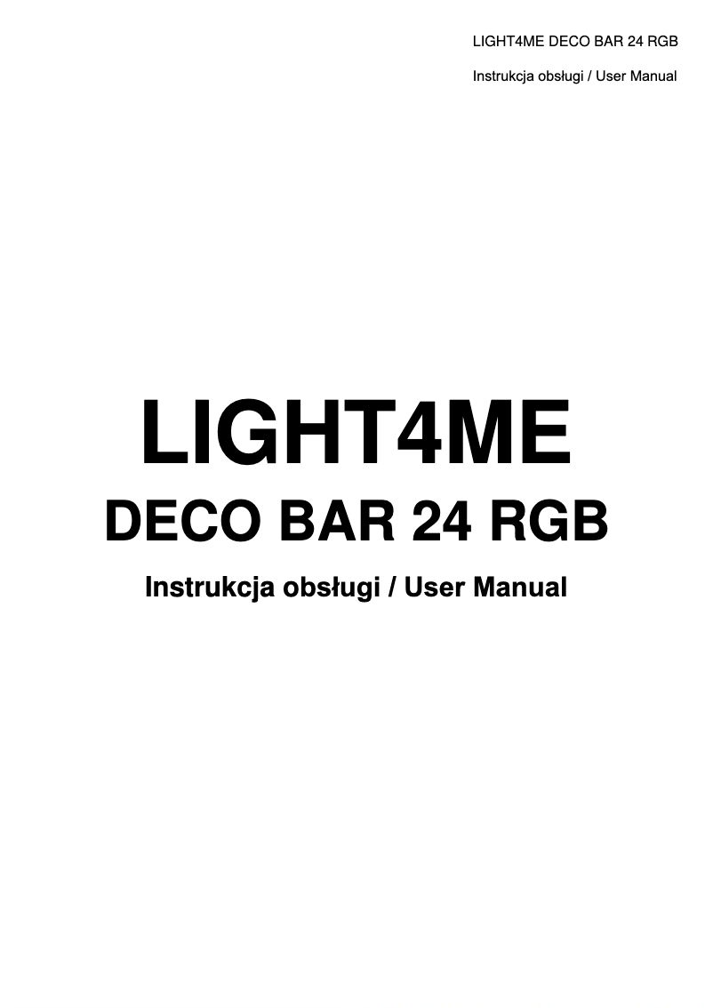 Imagen de la primera página del manual del dispositivo DECO BAR 24 RGB