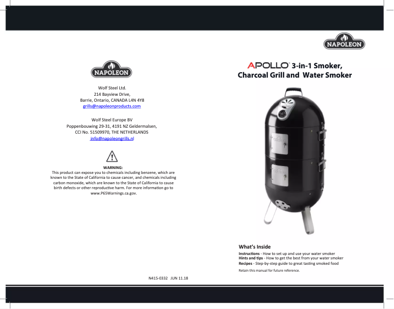 Page n°1 - Manuel utilisateur Napoleon Apollo AS200