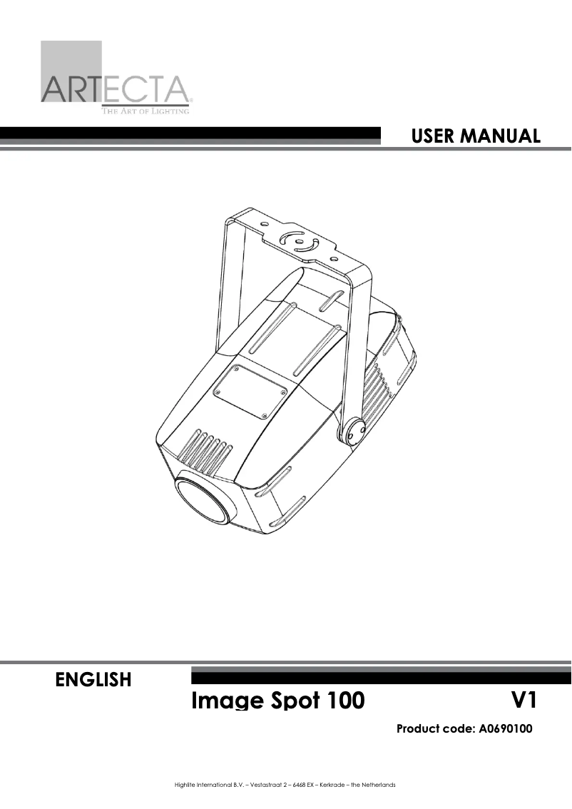 Page 1 de la notice Manuel utilisateur Artecta Image Spot 100