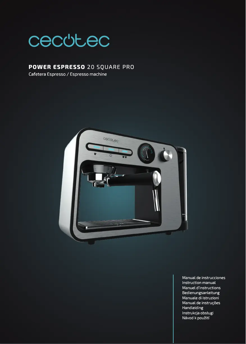 Image de la première page du manuel de l'appareil Power Espresso 20 Square Pro