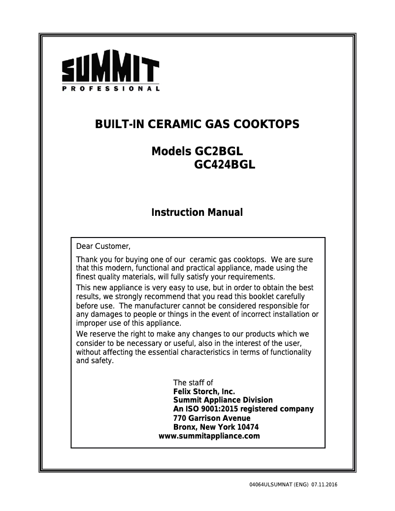Page n°1 - Manuel utilisateur Summit GC2BGL