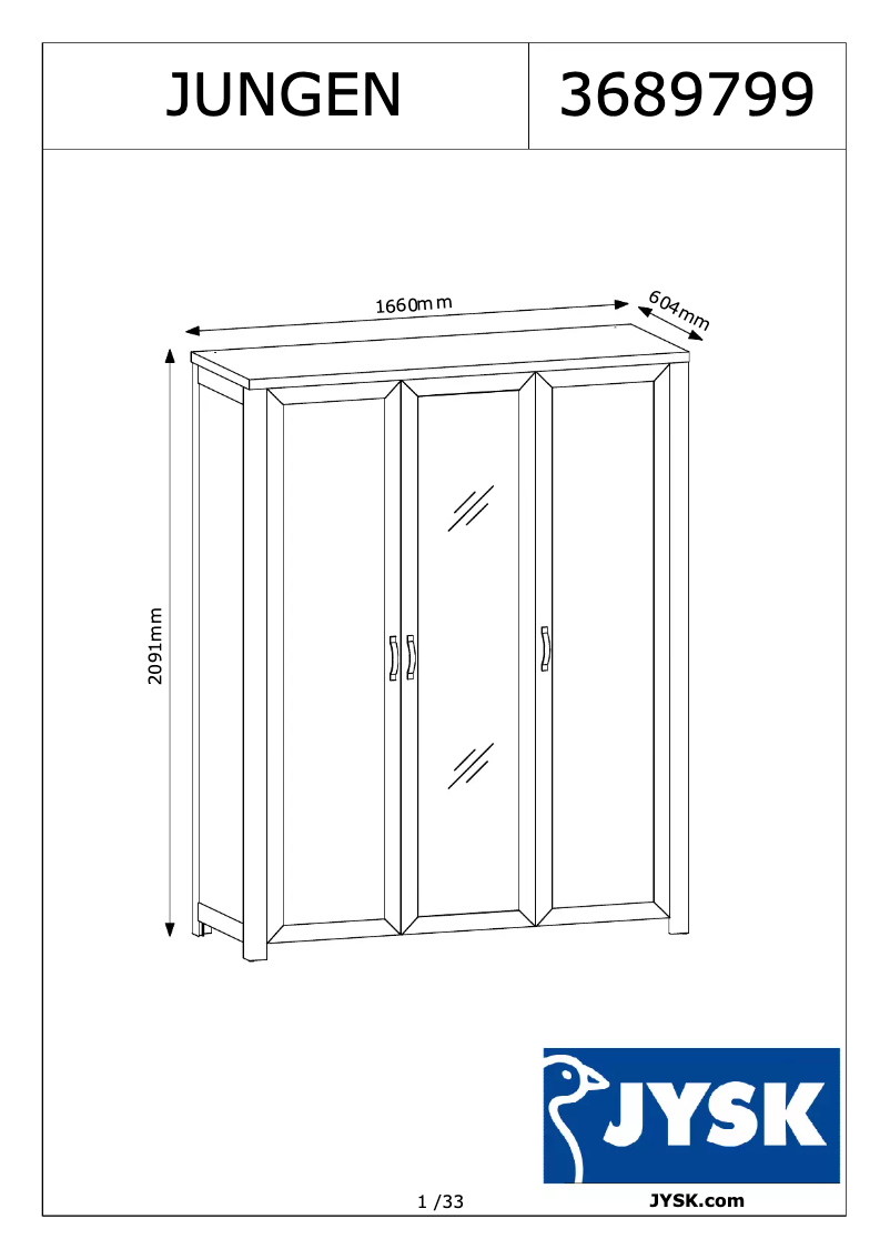 Page 1 de la notice Manuel utilisateur JYSK Jungen