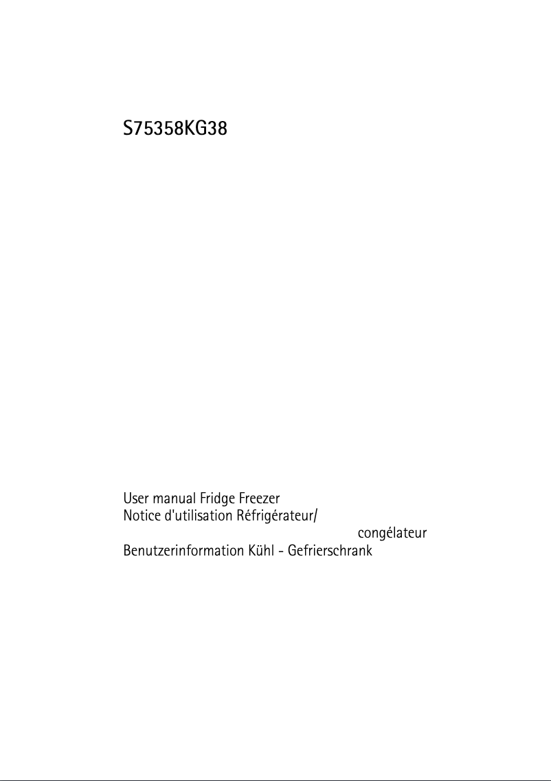 Page n°1 - Manuel utilisateur AEG S 75358 KG38